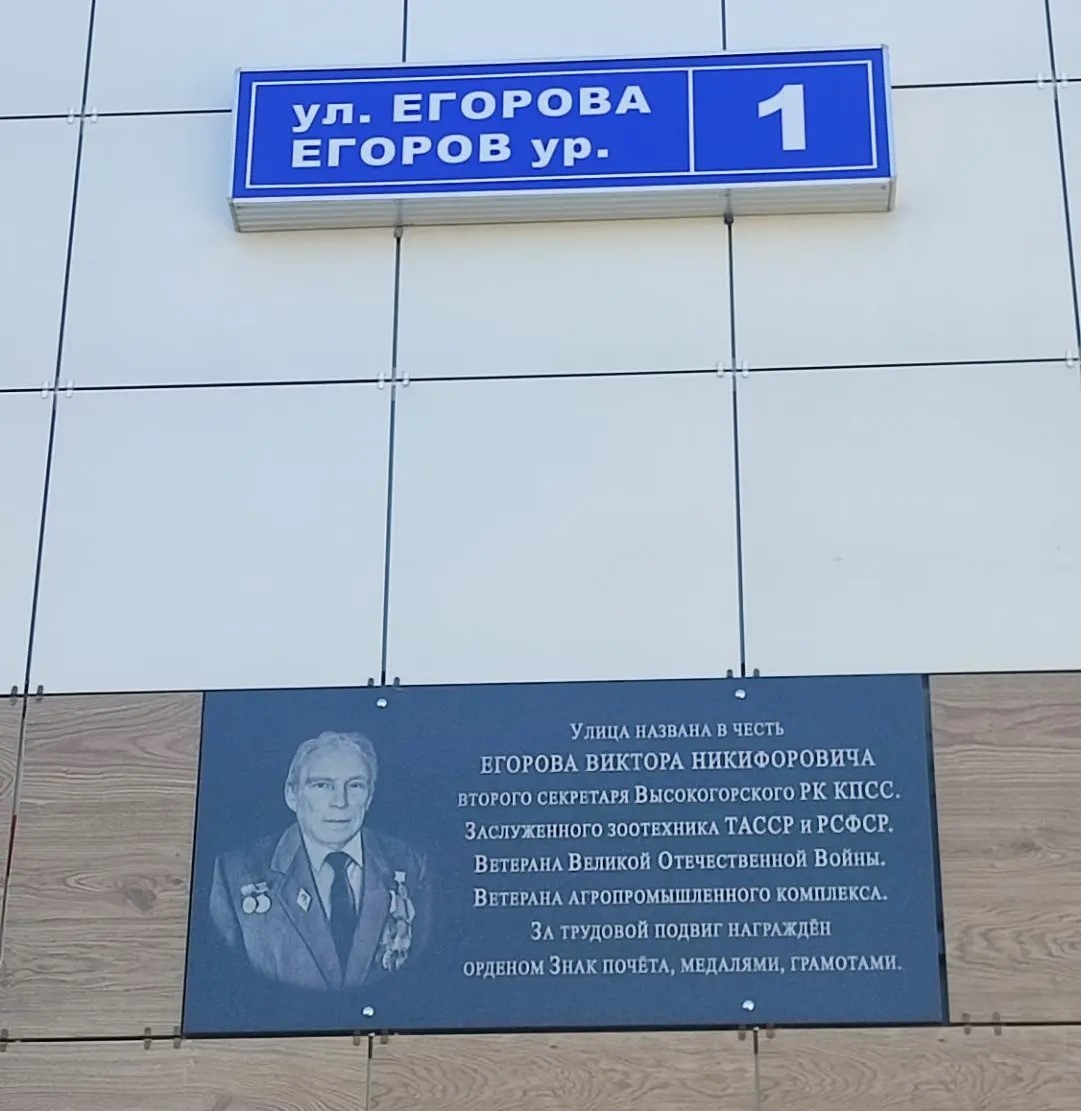 Памятная доска В.Н.Егорова