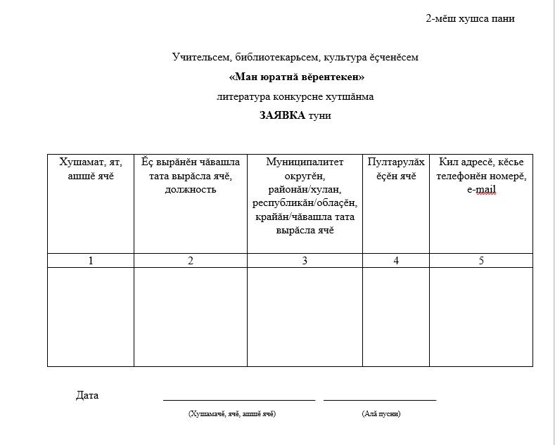 Раççей Федерацийĕнчи Вĕрентекен çулталăкне тата И.Я. Яковлев çуралнăранпа 175 çул çитнине халалланă пултарулăх конкурсĕн йĕрки
