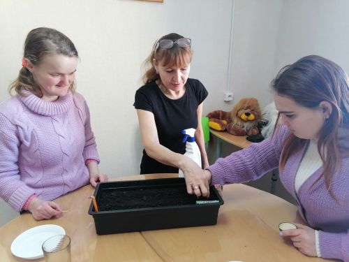 Аксури «Нежность» социаллӑ тивӗçтерӗвӗн комплекслӑ центрӗнче сусӑр ачасемпе çитӗннӗ çынсене килти ӗçе хӑнӑхтарасси çине пысӑк тимлӗх уйӑраççӗ