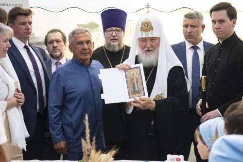 Турă Амăшӗн Хусан турăшне тупнăранпа 447 çул çитнине палăртма Хусана Мускав тата Пӗтӗм Руç патриархӗ Кирилл килчӗ